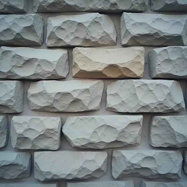 A close coursed wall of pale rock-faced stone blocks filling the frame, narrow mortar joints between their rough split faces